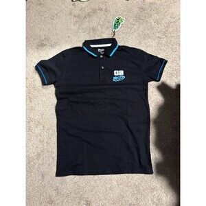 NWT Women’s Large Lee Pipes Phillipines 08 Graphic Polo T-Shirt Black & Blue Ret